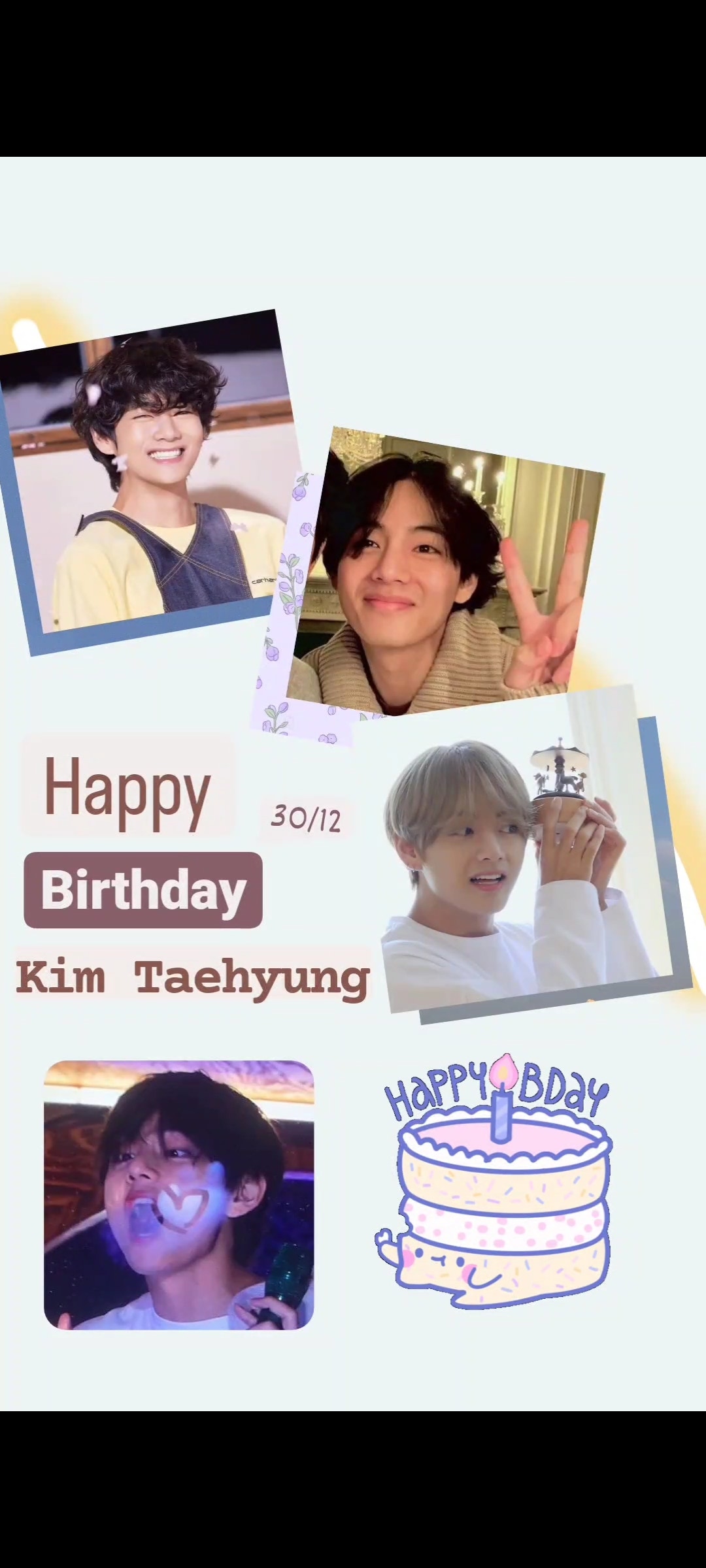 Bts 커뮤니티 포스트 Happy Birthday Taehyung Ah 🎂💜🐻 The Best Happiness Will Come To You I Hope You